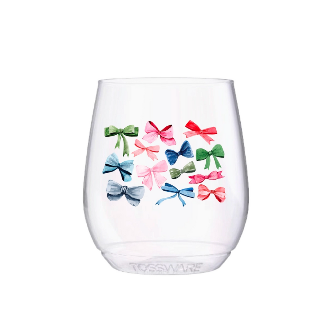Coquette Bows Stemless Wine Glasses | Set of 4