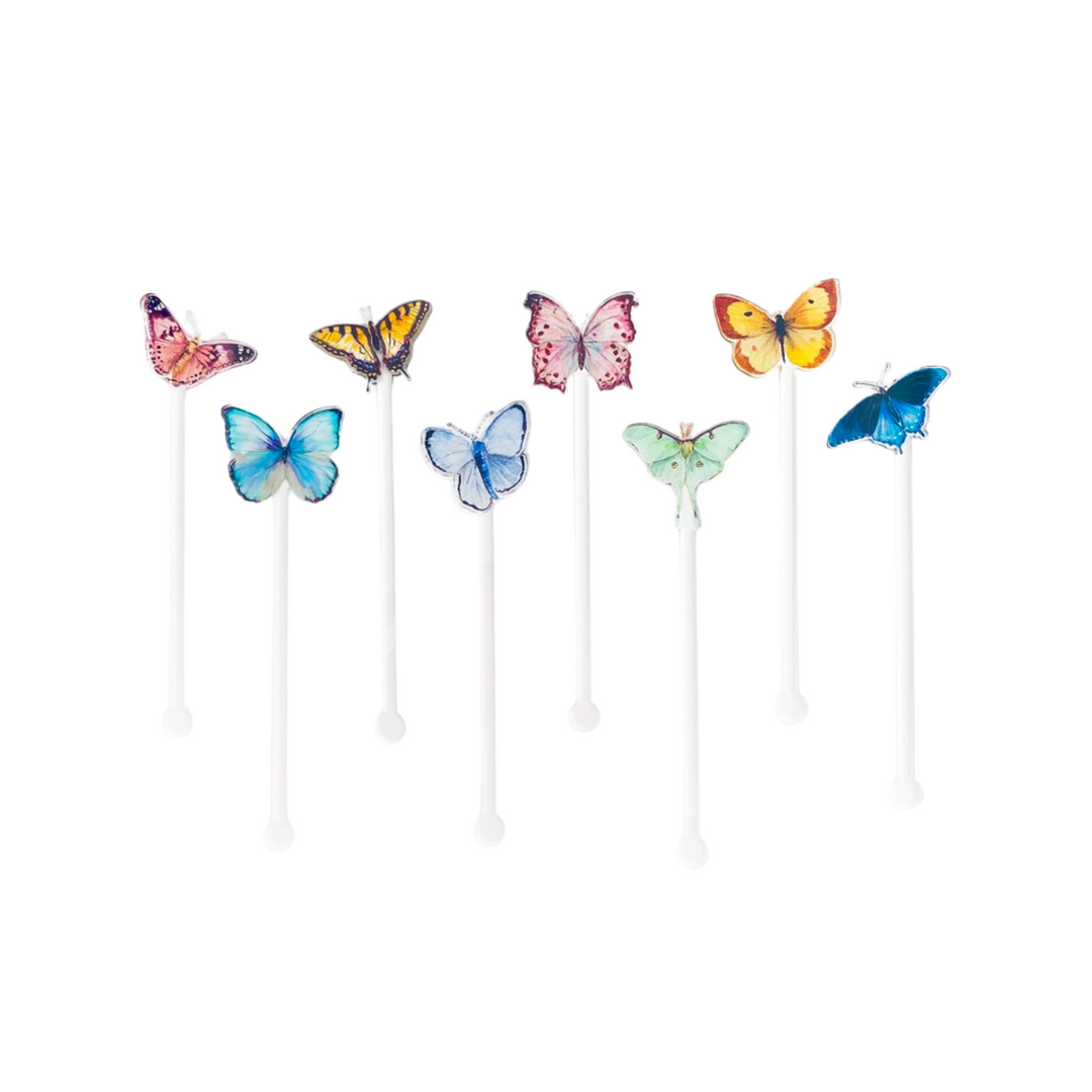 Watercolor Butterflies Acrylic Stir Sticks