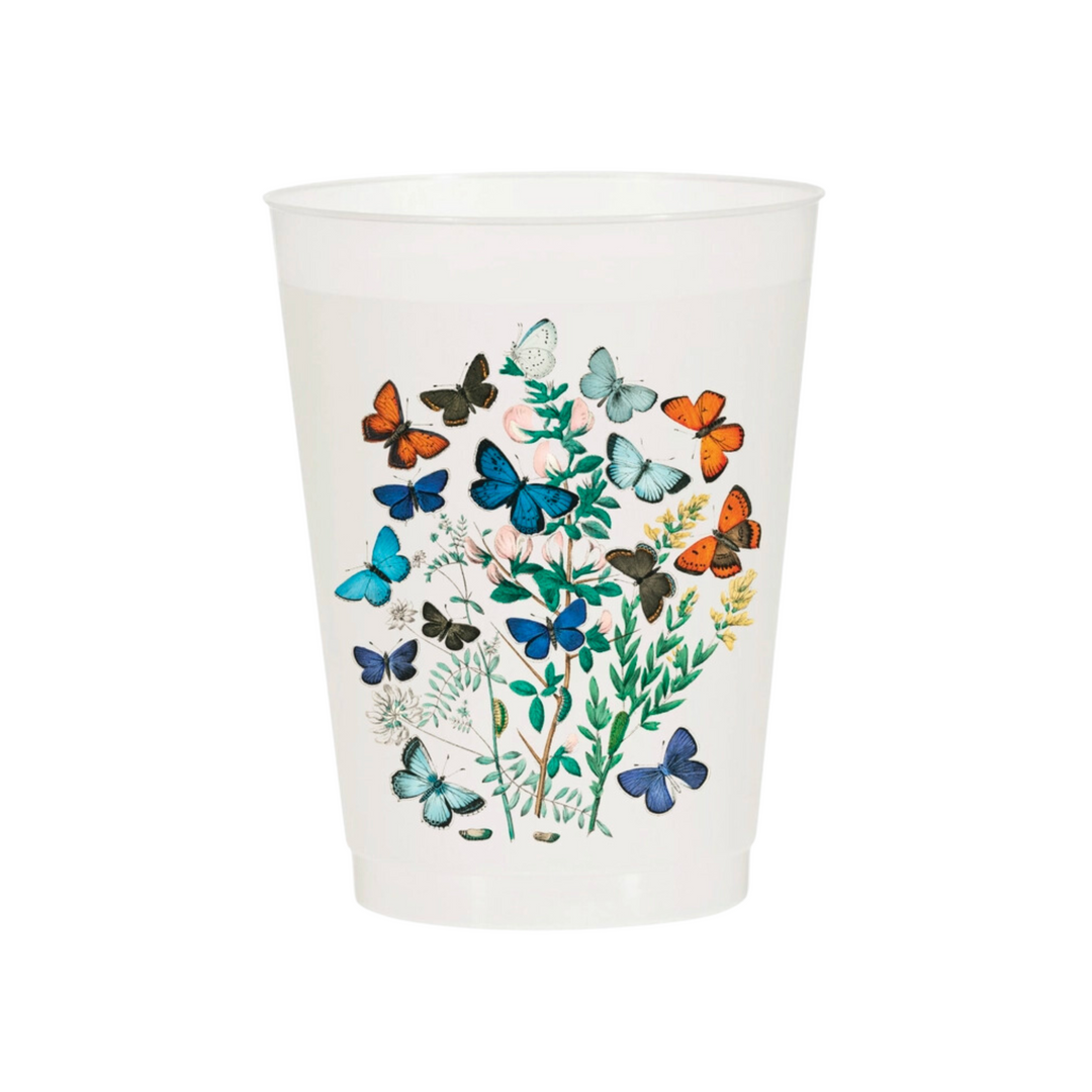 Watercolor Butterfly Frosted Cups
