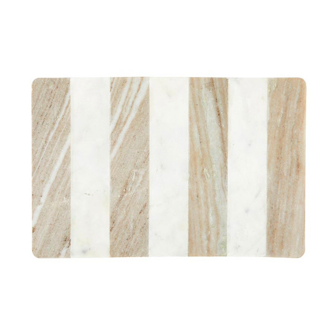 Marble White & Tan Stripe Serving Board